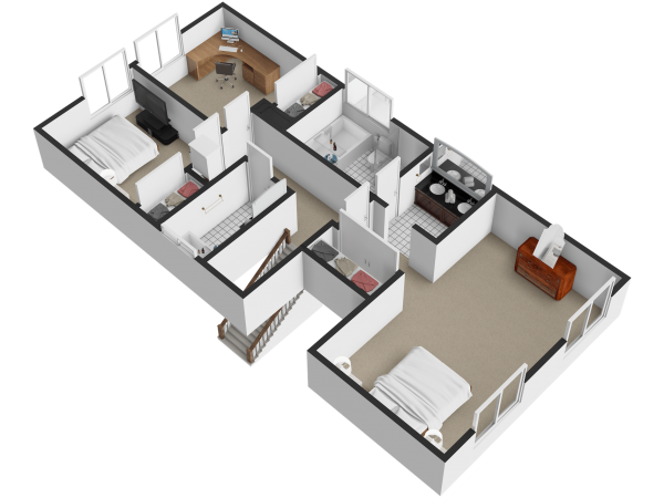 3D First Floor South East View