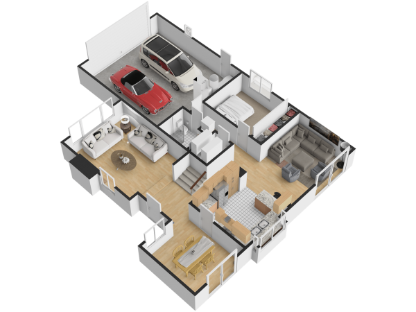 3D South East VIEW Ground Floor