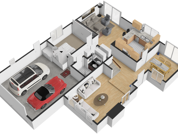 3D South West VIEW Ground Floor