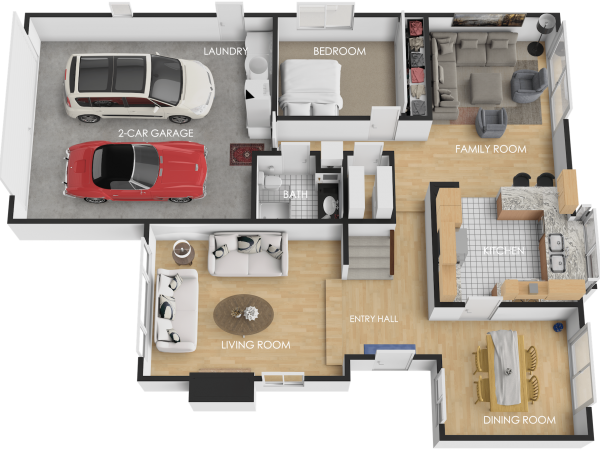 3D Tilted VIEW Ground Floor
